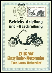 BERLINO MK 1983 MOTO DKW MOTO CARTA MASSIMA SCHEDA MC CM bd43 - Foto 1 di 2
