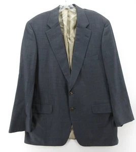 VINTAGE Paul Stuart Sport Coat Men 43 Long Blue Blazer Houndstooth Wool Cashmere - Picture 1 of 13