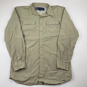 Go Fish Adventure Apparel Button Up Fishing Shirt Men’s M Roll Tab Sleeve - Picture 1 of 14