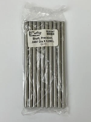 STOCK DRIVE (10-Pack) Precision Shaft .2497" Dia x 5.250" L Stainless - South Bay Technology