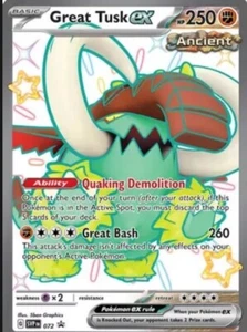 Pokémon TCG Great Tusk ex Svp Black Star Promos SVP072 Holo Promo Promo - Picture 1 of 3