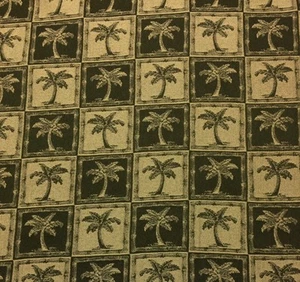 FABRICUT PALM BEACH LODEN VERDE PALMA QUADRATI TESSUTO MULTIUSO DA CANTIERE 54"W - Foto 1 di 5