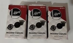 Reusable Nespresso Capsules (3)6 Packs Refillable Pods For Original Line - Picture 1 of 3