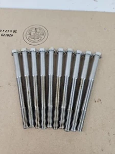 10 STCK. SET 3/8-16 X 5" 18-8 Edelstahl Sechskantschrauben SS - Bild 1 von 3