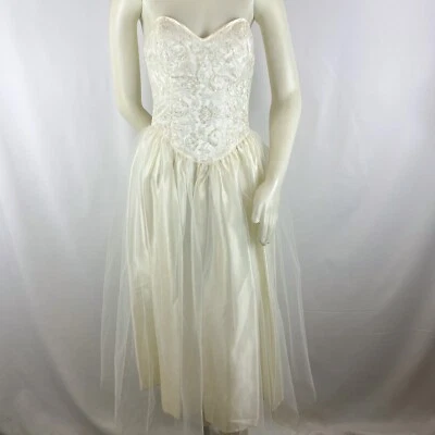 Gunne Sax Jessica McClintock Vtg Prom, wedding Dress Tulle Lace No Sz Tag Flawed - Image 1 of 4