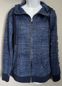 Chaqueta con capucha Tommy Hilfiger azul Softshell manga deletreada para mujer talla grande - Imagen 1 de 14