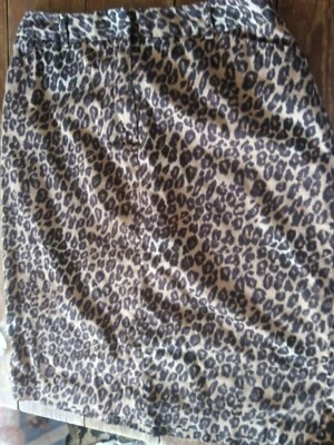 Lápis Rockabilly chique East 5ª saia feminina tamanho 6 estampa de leopardo chita elegante - Imagem 1 de 4