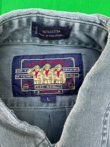 Vintage Chaps Ralph Lauren Herren Grün Langarm Hemd Gr. L. - Bild 1 von 7