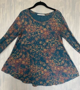 Top Boho Relajado Prado Crepúsculo Multi Floral Verde CONEXIÓN PERUANA XS S M - Imagen 1 de 10