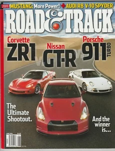 ROAD & TRACK MAGAZINE "CORVETTE ZR1-NISSAN GTR- PORSCHE 911 TURBO" JUNE 2010 - Picture 1 of 2