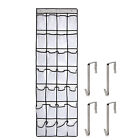 Hanging Shoe Organizer Over The Door With 4 Hooks 24 Pockets Multifunctional