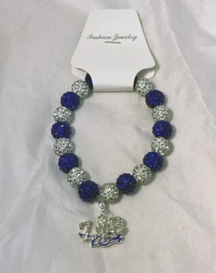 Zeta Phi Beta Sorority Bracelet with Symbol- Blue/White-New! - Picture 1 of 1