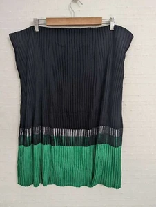 Neu mit Etikett Lauren Ralph Lauren 3X Rock Seidenmischung 2-farbig gerippt grün schwarz elastisch - Bild 1 von 6