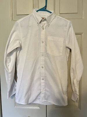 Dickies Shirt Youth  Large White Button Up Long Sleeve Casual Boys - Image 1 of 3