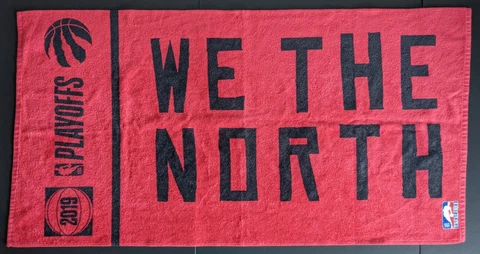 2019 Playoffs Toronto Raptors Game Used Towel NBA Basketball We The North Cover