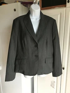 Nuevo Blazer Para Mujer Anne Klein Talla 14 Líneas Color Carbón Oscuro - Imagen 1 de 6
