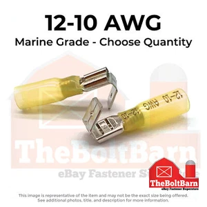 Terminali connettori a crimpare salvadanaio grado marino termoretraibile giallo AWG 12-10 - Foto 1 di 7