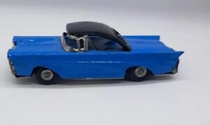Vintage Ford Tin Friction Car Blue Black Silver