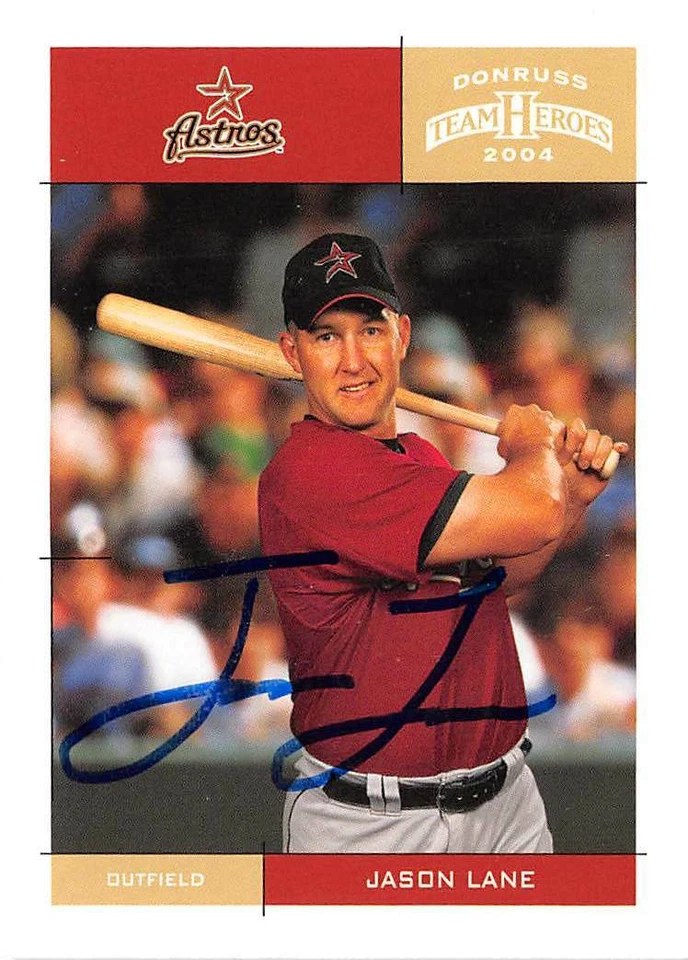 Jason Lane autographed baseball card (Astros) 2004 Donruss Team Heroes #183 - Image 1 of 1