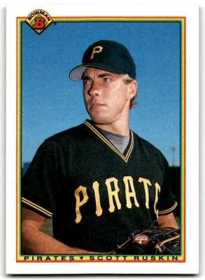1990 Bowman Baseball Card Scott Ruskin Rookie Pittsburgh Pirates #167 - Image 1 of 2