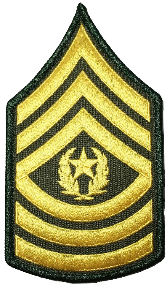 Chevrons Sergeant E-9 Major US Army Rank Uniform Arms Military Sew Iron on Patch - Image 1 of 1