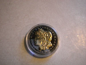 Black Ruthenium Morgan Dollar 1921-2021 -Gold Inlay Coin! - Picture 1 of 5