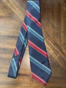 Vintage Christian Dior black label blue striped tie 100% silk - Picture 1 of 4