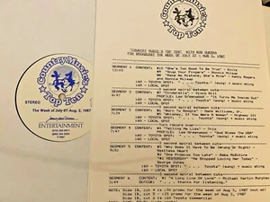 RADIO SHOW 7/27/87 COUNTRY TOP 10 PROFILE LEE GREENWOOD; HANK WILLIAMS JR, TRIO - Picture 1 of 1
