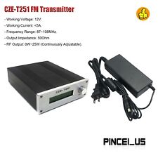 CZE-T251 0-25W Adjustable 87-108MHz Mono Stereo PLL Broadcast Station Set pe66