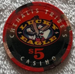 LUCKY EAGLE CASINO $5 Chip de mesa actual Rochester, WA* - Imagen 1 de 2