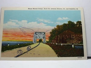 Postkarte Mount Moriah Bridge Nauvoo-Hamilton Illinois verschickt 1971 Flügel E880 - Bild 1 von 2