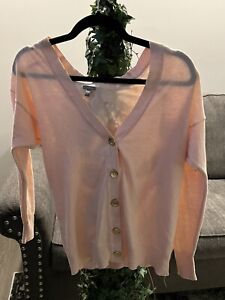 Charlotte Russe Pink Button Down Long Sleeve Cardigan Sweater Women’s Size M