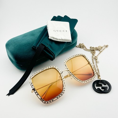 Autentico Ciondolo Occhiali da Sole Gucci GG 1033S Cinturino Catena GG Logo Sfumature Eleganti