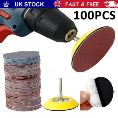 100PCS 3inch 75mm Hook&Loop Sander Sanding Discs Pads 80 to 3000 Grit Sandpapers - Image 1 of 4