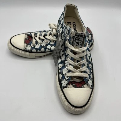Converse All Star Tennis Shoes Andy Warhol Flowers Mens 6 Womens 8 - Image 1 of 4
