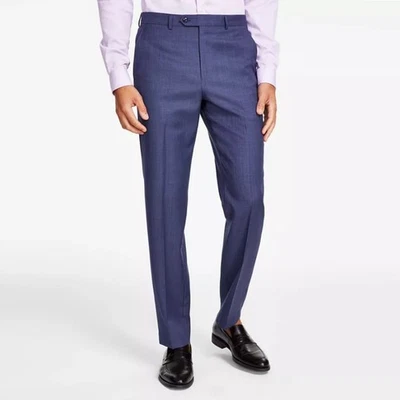 Pantalones de Traje Michael Kors Para Hombre Azul Lana Sólida Elastizados Ajuste Clásico Talla 44W 30L Foto 1 de 4