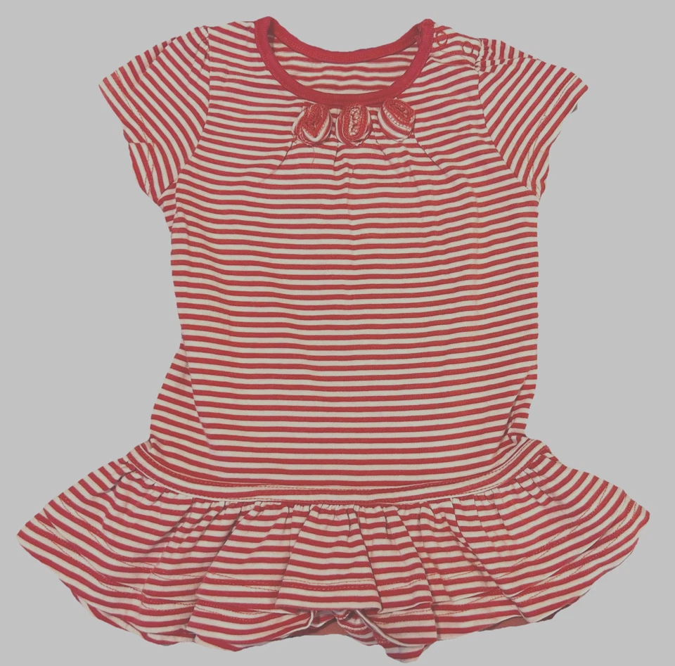 Baby Girls Mothercare UK Red White Striped Dress 3 - 6 Months Excellent Cond - image 1 of 1