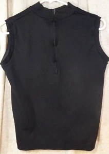 Women's Activewear Vintage Black Athletic Half-Zip Tank Top Size L - Picture 1 of 3