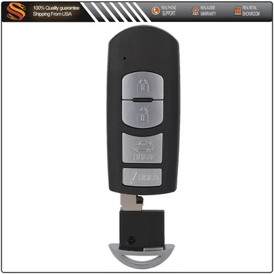 Remote Car Key Fob for Mazda 6 3 2014 2015 2016 2017 2018 WAZSKE13D02 4 Buttons - Image 1 of 4