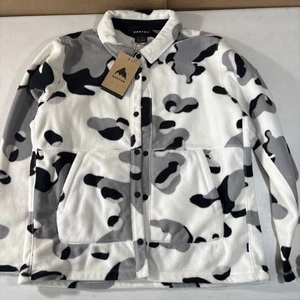 NEW Burton Cinder Pullover Fleece Women’s L Stout White Cookie Camo $120 - Picture 1 of 10