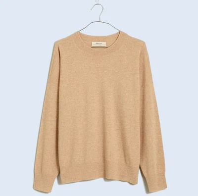 Suéter Madewell (Re)responsable 100% Cachemira Mujer’s XL Jaspeado Caqui Pullover Foto 1 de 4