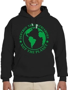 Planet Support Activism Tee Hoodie Men's Black - Picture 1 of 5