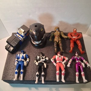 Menge 8 Vintage Power Ranger Actionfigur Spielzeug mit 3 Kopf Flips (Box 10) - Bild 1 von 17