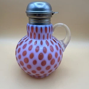 Fenton Windows Swirled Cranberry Antique Victorian Colored Pattern Glass Syrup - Picture 1 of 9