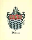 *Great Coat of Arms Delano Family Crest genealogy, would look great framed!