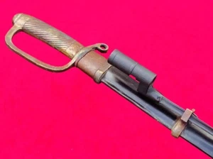 Military Russian Sword Cossack Cavalry Saber Signed Blade Brass Handle W/Bayonet - Imagen 1 de 17