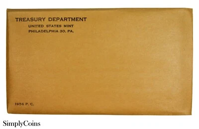 1956 Proof Set Silver Coins US Mint Lot Original Envelope MQ - Image 1 of 3