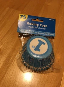 1st BIRTHDAY BOY CUPCAKE CUP LINERS (75) ~ Party Supplies Cake Decorations Blue - Picture 1 of 3
