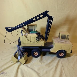 Vintage 1960s NY-LINT Toy Truck Michigan Equipment Crane Metal Pressed Steel - Picture 1 of 5