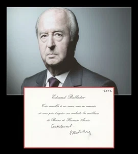 Édouard Balladur - Premier ministre - Carte de voeux signée + Photo - 2002 - Imagen 1 de 3